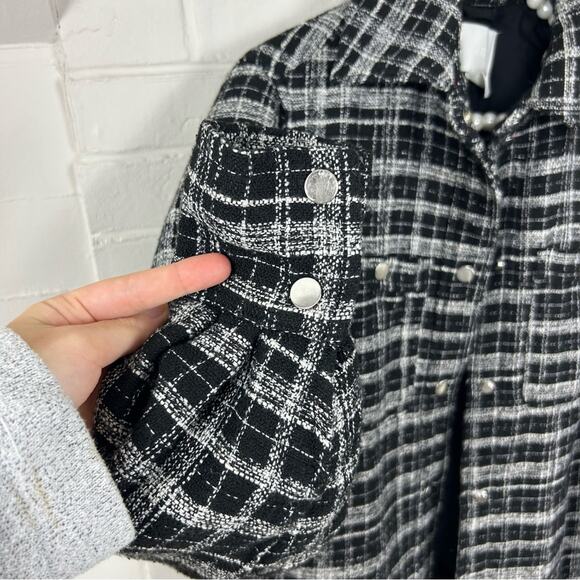 H&M Plaid Woven Knit Oversized Shacket Coat Jacket Size XS - Picture 9 of 15